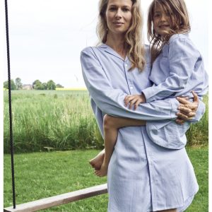 JBS of Denmark Women bambus pyjamas kjole med stribet mønster i blå til kvinder