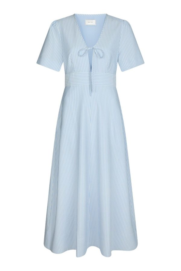 Neo Noir - Kjole - Ilsie Stripe Dress - Light Blue (Levering midt maj)