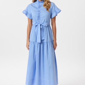Nellie Stripe kjole - lyseblå