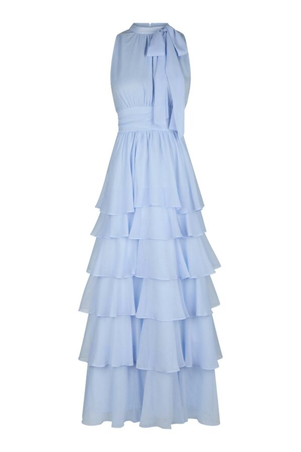 Neo Noir - Kjole - Marli Solid Chiffon Dress - Light Blue