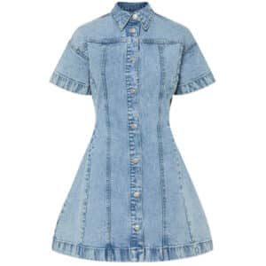 PIECES dame kjole PCSILKE - Light Blue Denim