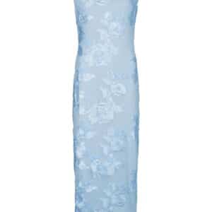 Tiranna Big Flower Mesh kjole - Light Blue
