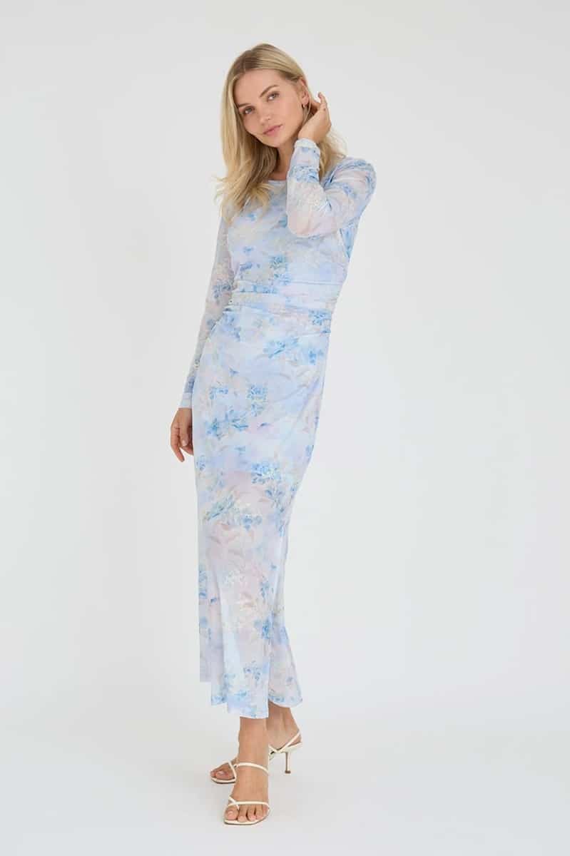 A-View - Kjole - Naja Dress - Light Blue/Rose