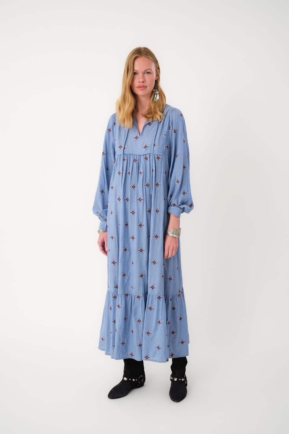 Latour lang kjole - Light Blue