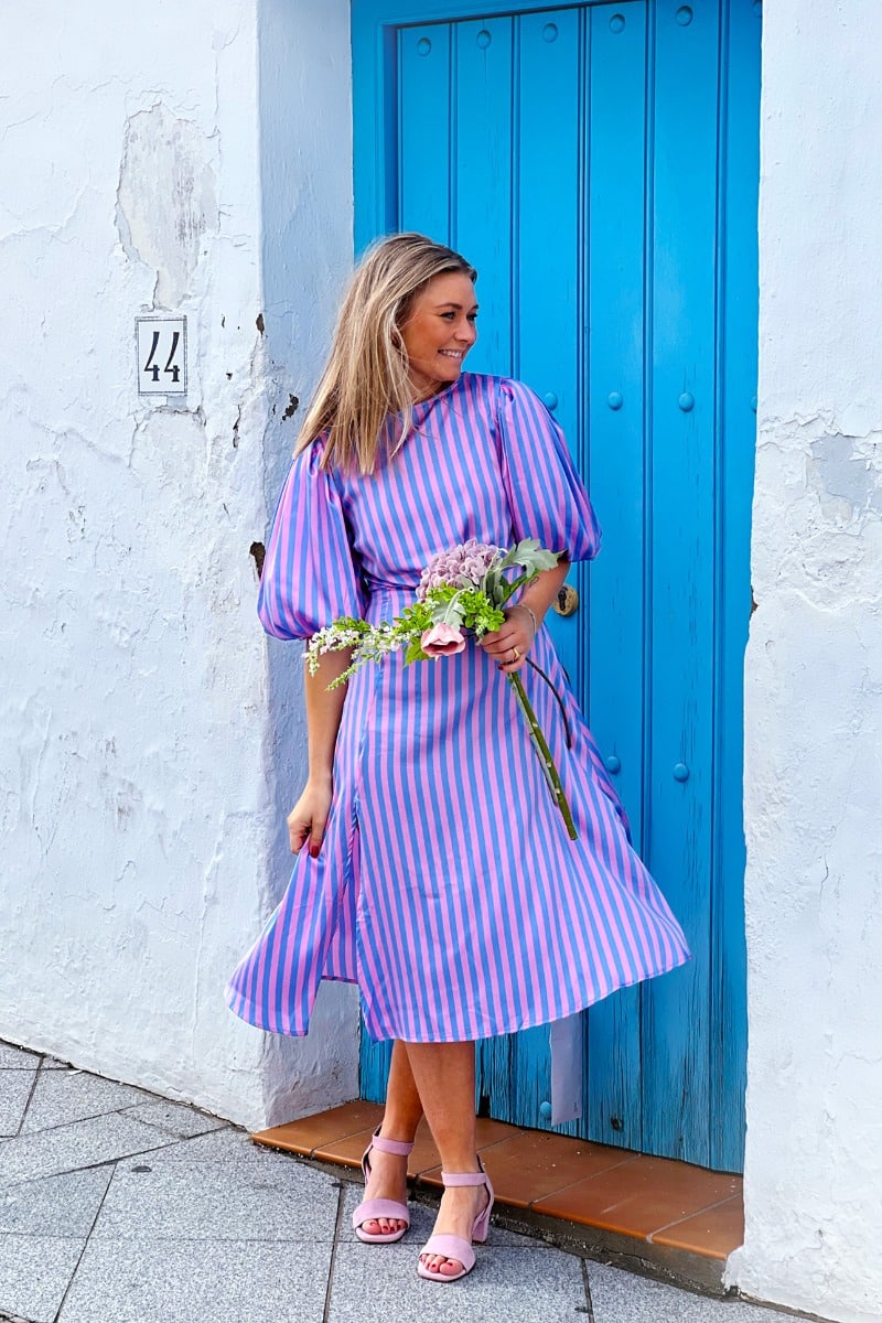 Loved by Lykke - Kjole - Nynne Dress - Rose/Light Blue (Levering start marts)