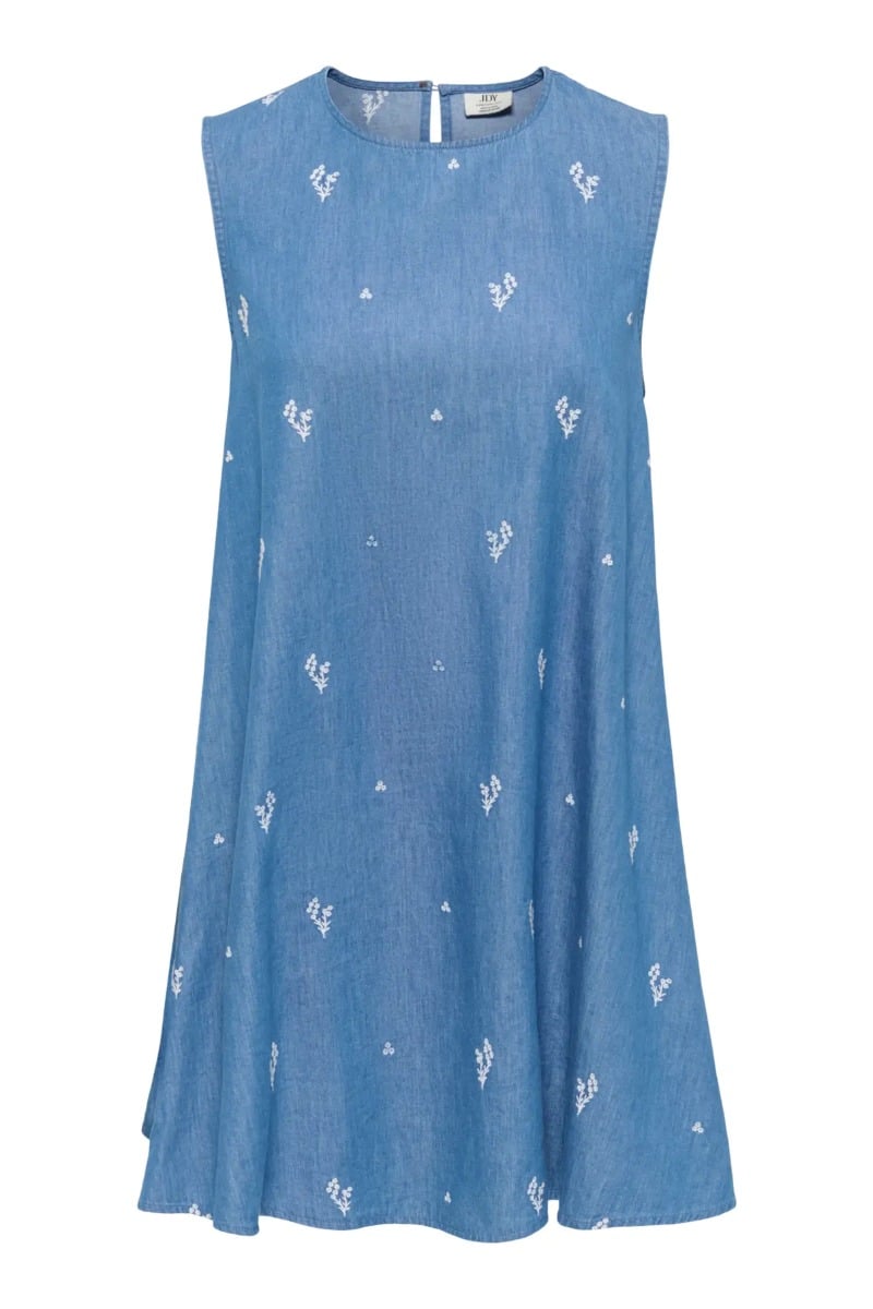 JDY - Kjole - Kai S/L Dress - Light Blue Denim/Cloud Dancer