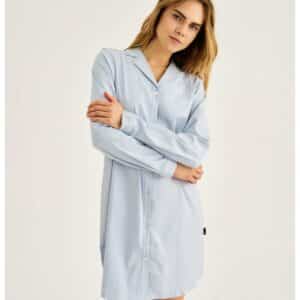 JBS of Denmark Women Bambus Pyjamas Kjole i Blå med Stribet Mønster - Blød, Åndbar & FSC-certificeret